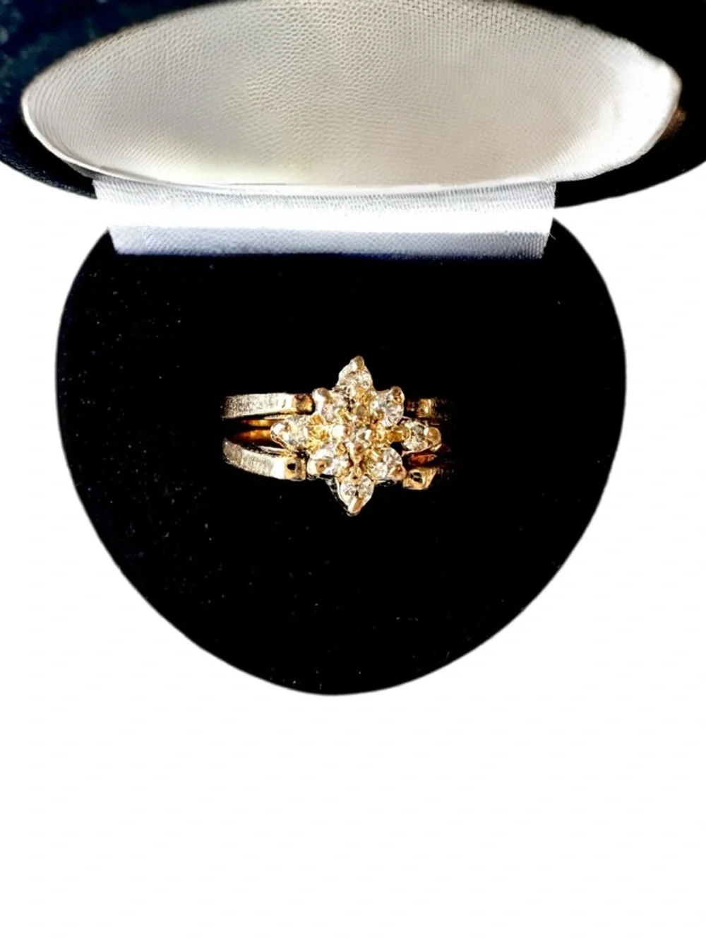 Rhinestone and Faux Peridot Prong Set Gold Tone Reversible Flip Transformer Ring - Picture 6 of 7